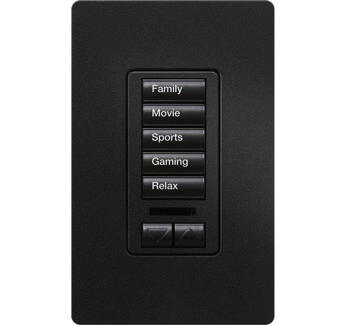Lutron RRD-W5BRLIR-MN RadioRA 2 Wall-Mount Designer Keypad Midnight 120V - BuyRite Electric