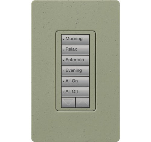 Lutron RRD-W6BRL-GB RadioRA 2 Lutron Wall Keypad 6 Button with Raise/Lower Greenbriar 120V - BuyRite Electric