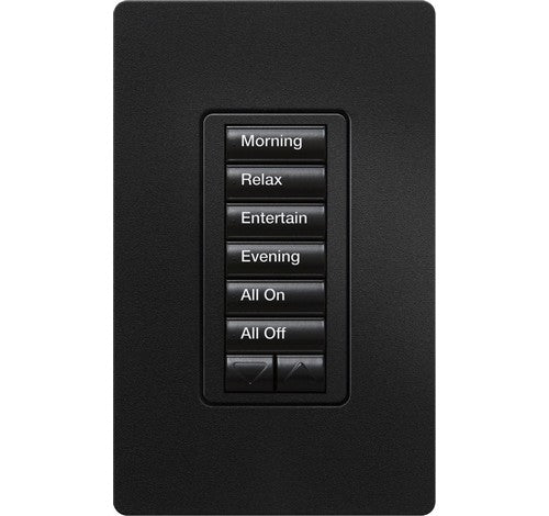 Lutron RRD-W6BRL-MN RadioRA 2 Lutron Wall Mount Designer Keypad Dimmer Midnight 120V - BuyRite Electric