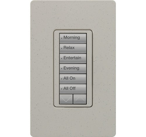Lutron RRD-W6BRL-ST RadioRA 2 Lutron Radiora2 Wall Keypad 6 Button with Raise/Lower Stone 120V - BuyRite Electric