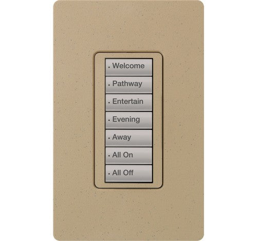 Lutron RRD-W7B-MS RadioRA 2 Maestro 7 Buttons Wall-Mount Mocha Stone Keypad 120V - BuyRite Electric