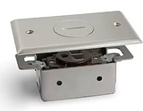 Lew Electric RRP-1-NP Recessed Floor Plate W/ Single Receptacle, 1 Screw Plug, Nickel Plated