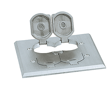 Lew Electric RRP-4-AP-LR 4 Flip Lid Plate Cover For SWB-4 Floor Boxes, Aluminum