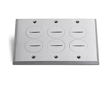 Lew Electric RRP-6-SPA 3 Duplex Screw Plug Cover For 1103-PB Floor Boxes, Aluminum