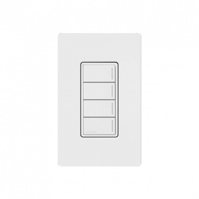 Lutron RRST-W4B-WH Lutron RadioRA 3 Sunnata Keypad - 4 Button - White Finish