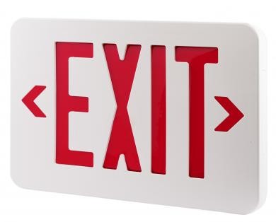 ELCO Lighting EELE6 LED Exit Sign, Green or Red Letters, Single/Double Face Configurable Red Letters, Without Battery Backup | BuyRite Electric