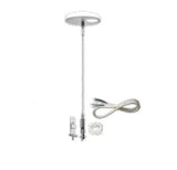 Westgate Lighting SCL-CS1MP-6FT Adjustable 6ft Single Suspension 2" Canopy Set with Keyhole End Connector, Power Side with SJTW18/5, White Cord