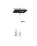 Westgate Lighting SCL-CSQ1P-12FT-NC-BK Adjustable 6ft 1/16" Single Square Suspension Kit, Black Finish