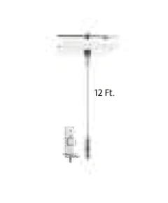 Westgate Lighting SCL-CSQ1P-12FT-NC Adjustable 6ft 1/16" Single Square Suspension Kit