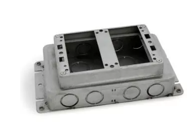 Lew Electric SH-1102-SMB Two Gang Shallow Stamped Steel Floor Box