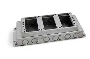 Lew Electric SH-1103-SMB Three Gang Shallow Stamped Steel Floor Box