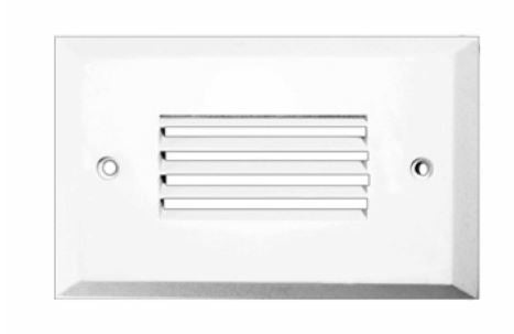 Westgate SLT-LH-WH LED Step Light Face Plate Precision Cast Aluminum Horizontal Louver White Finish