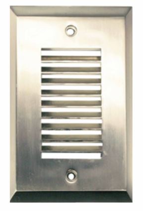 Westgate SLT-LV-BN LED Step Light Face Plate Precision Cast Aluminum Vertical Louver Brushed Nickel Finish