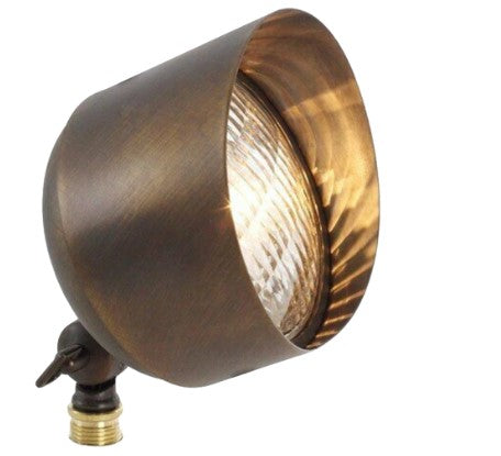 ABBA Lighting USA SPB07 LED Adjustable Brass Outdoor Spotlight Low Voltage Landscape Lighting Natural Brass Finish