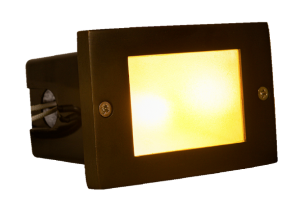 ABBA Lighting USA STB15-NB Heavy Duty Cast Brass Edge Step Light, Natural Brass Finish