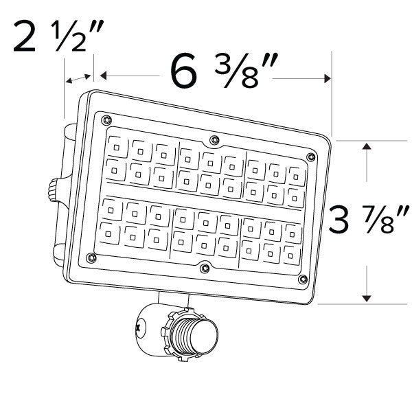ELCO Lighting EFL2750S Knuckle Mount LED Floodlights 27W 5000K 3600 lm 120/277V Dark Bronze Finish