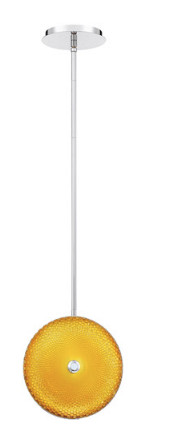 Eurofase Lighting 35913-047 LED Caledonia 7 inch Pendant Ceiling Light in Yellow Small Chrome Finish