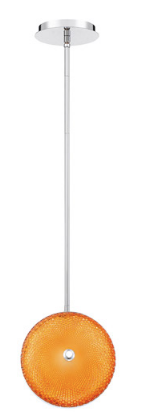 Eurofase Lighting 35913-054 LED Caledonia 7 inch Pendant Ceiling Light in Orange Small Chrome Finish