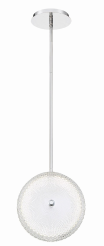 Eurofase Lighting 35914-013 LED Caledonia 9 inch Pendant Ceiling Light in Clear Large Chrome Finish
