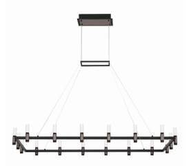 Eurofase Lighting 37048-013 LED Albany 27 inch Chandelier Ceiling Light Satin Nickel/Black Finish