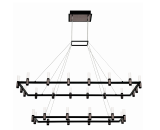 Eurofase Lighting 37049-010 LED Altamont 27 inch Chandelier Ceiling Light Satin Nickel/Black Finish