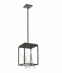 Eurofase Lighting 38637-025 LED Aerie 13 inch Chandelier Ceiling Light Black and Silver Finish