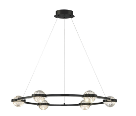 Eurofase Lighting 39308-016 LED Circolo 6 Light Chandelier Ceiling Light Black Finish