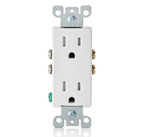 Leviton T5325 Tamper Resistant Decora Duplex Receptacle 15A / 125 VAC WH - BuyRite Electric