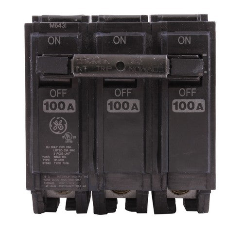 GE THQL32100 100 Amp Three-pole Feeder Plug-in Circuit Breakers 10K IC 120/240V - BuyRite Electric