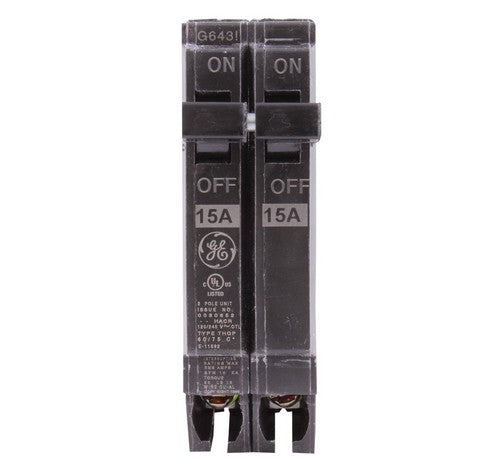 GE THQP145 15 Amp Two-pole Feeder Plug-in Circuit Breakers 10K IC 120/240VAC  - BuyRite Electric