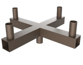 EnvisionLED TN-BH-SQ-90-4X Tenon Mount For Poles Square Bullhorn 4-Head X-Adapter