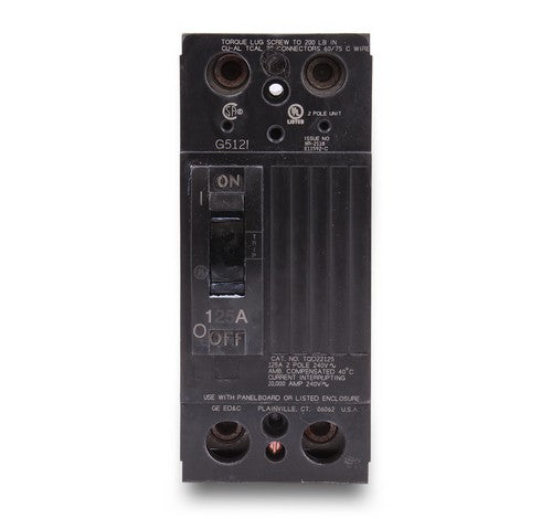 GE TQD22125WL 125 Amp Two-pole Thermal Magnetic Circuit Breakers 10K IC 120 ~ 240 VAC- BuyRite Electric