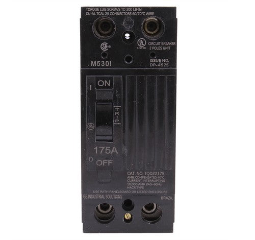 GE TQD22175WL 175 Amp TQD 2P Thermal Magnetic Circuit Breakers 10KA 120 ~ 240 VAC - BuyRite Electric