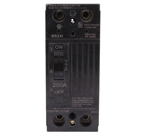 GE TQD22200WL 200 Amp TQD 2P Thermal Magnetic Circuit Breakers 10KA 120 ~ 240 VAC - BuyRite Electric
