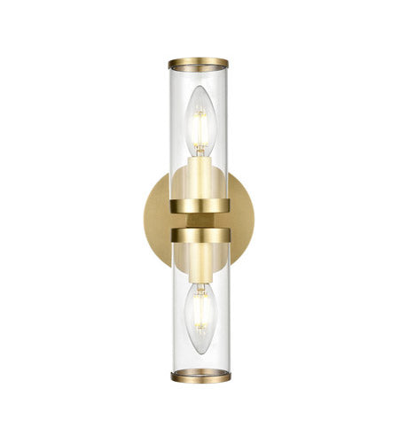 Alora Lighting WV309002NBCG Revolve 2 Light 5 inch Brass Wall Sconce Wall Light