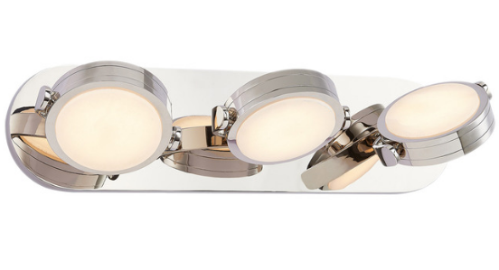 Alora Lighting WV325326PNAR Blanco 25.75 inches Wide Alabaster Glass Vanity Light, Polished Nickel Finish