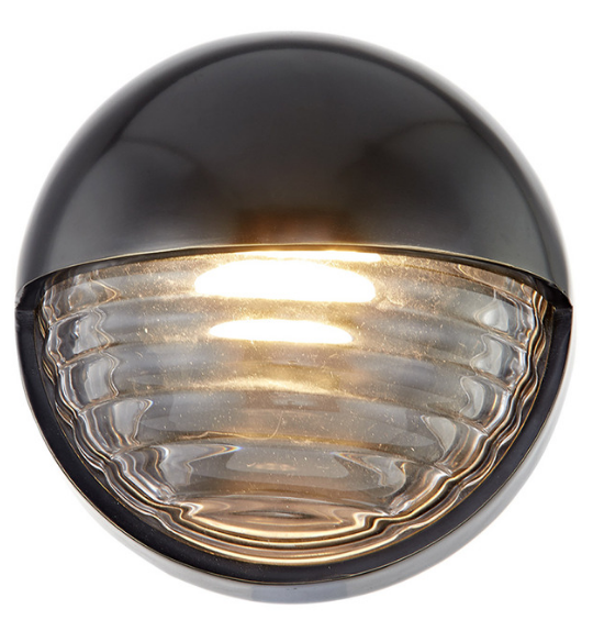 Alora Lighting WV330106UBCR Palais 5.63 inches Wide Clear Ribbed Wall Sconce Light, Urban Bronze Finish