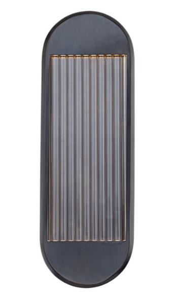 Alora Lighting WV330216UB Palais 16.6 inches Tall Clear Ribbed Bathroom Vanity Light, Urban Bronze Finish