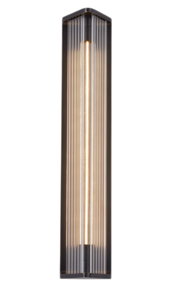 Alora Lighting WV339123UBCR Sabre 22.38 inches Tall Clear Ribbed LED Bathroom Vanity Light, Urban Bronze Finish