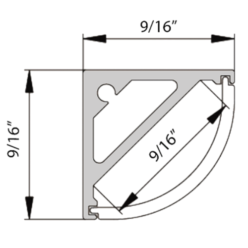 Core Lighting ALP50C-48 Designer Curve Lens Surface Mount LED Profile - 48 Inches