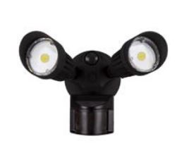 20 Watt LED Security Flood Light Fixture with Motion Sensor 3000K Black Finish