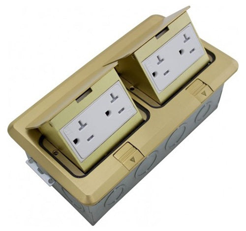 Orbit Brass Floor Box Pop-up With 2 Duplex Receptacles 125V AC - BuyRite Electric