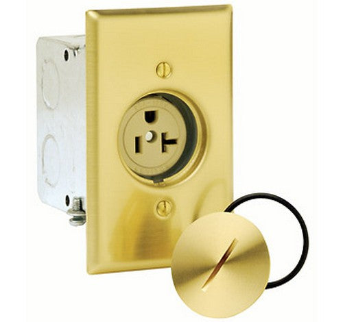 Leviton 5349-FBA Commercial Grade Straight Blade Floor Mounting Single Receptacle 20A / 125 VAC - BuyRite Electric