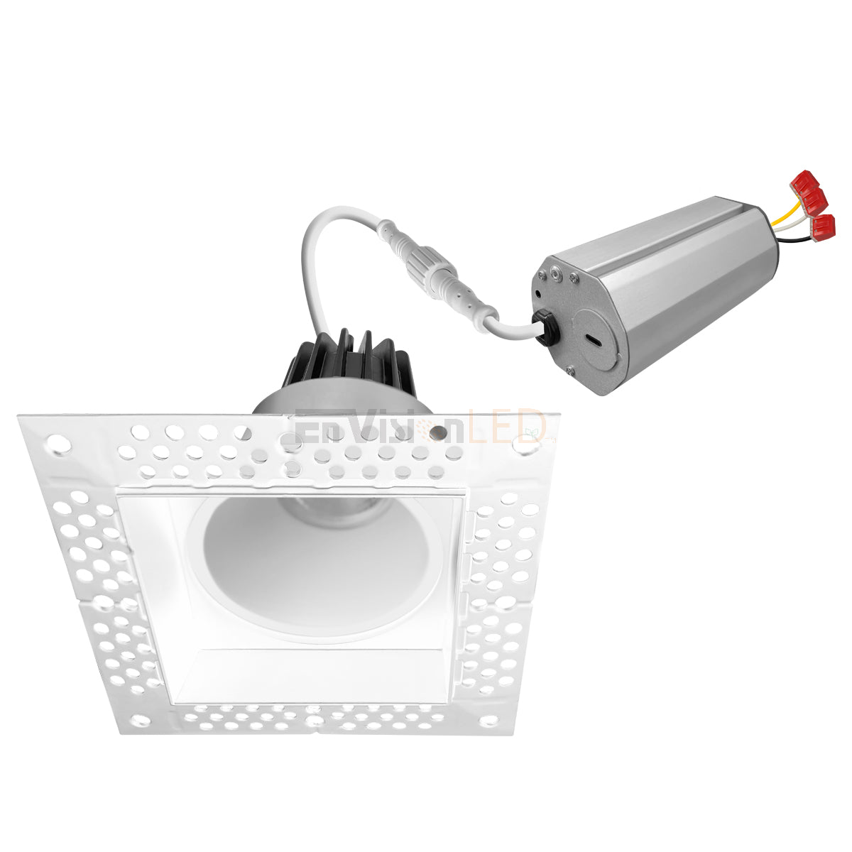 EnvisionLED LED-DLJBX-TML-2SQ-8W-5CCT-WH LED 2 Inch Trimless Square Downlight 8W White Finish