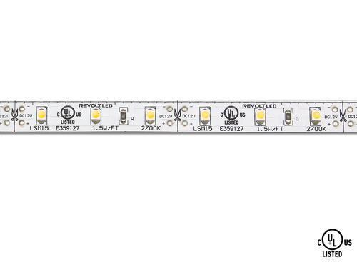 Core Lighting LSM15-50K-PF-12V Flux 1-ft Indoor LED Tape Light Section - 1.5W/FT, 12V, Color Temperature 5000K