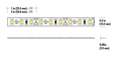 Core Lighting LSM30 22K PF 12V Flux 1 ft Indoor LED Tape Light