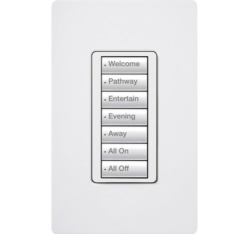Lutron RRD-W7B-WH Radio RA2 Tabletop 7 Button Keypad - BuyRite Electric