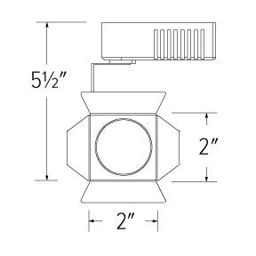ELCO Lighting ET541B Electronic Low Voltage Gimbal with Barndoor Track Fixture 50W 12V Black Finish