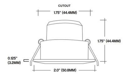 Core Lighting ULM220-40K-BK-12V, LED Recessed Undercabinet Downlight - 12V, Color Temperature: 4000K Black Finish