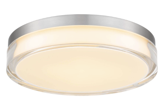 Alteck Lighting AFM0018-3CCT-W-BSS Sunspot 12 inch CCT LED Flush Mount with Clear Thick Wall Acrylic-Frosted Inside, Multi-Color Temperature, Brushed Stainless Steel